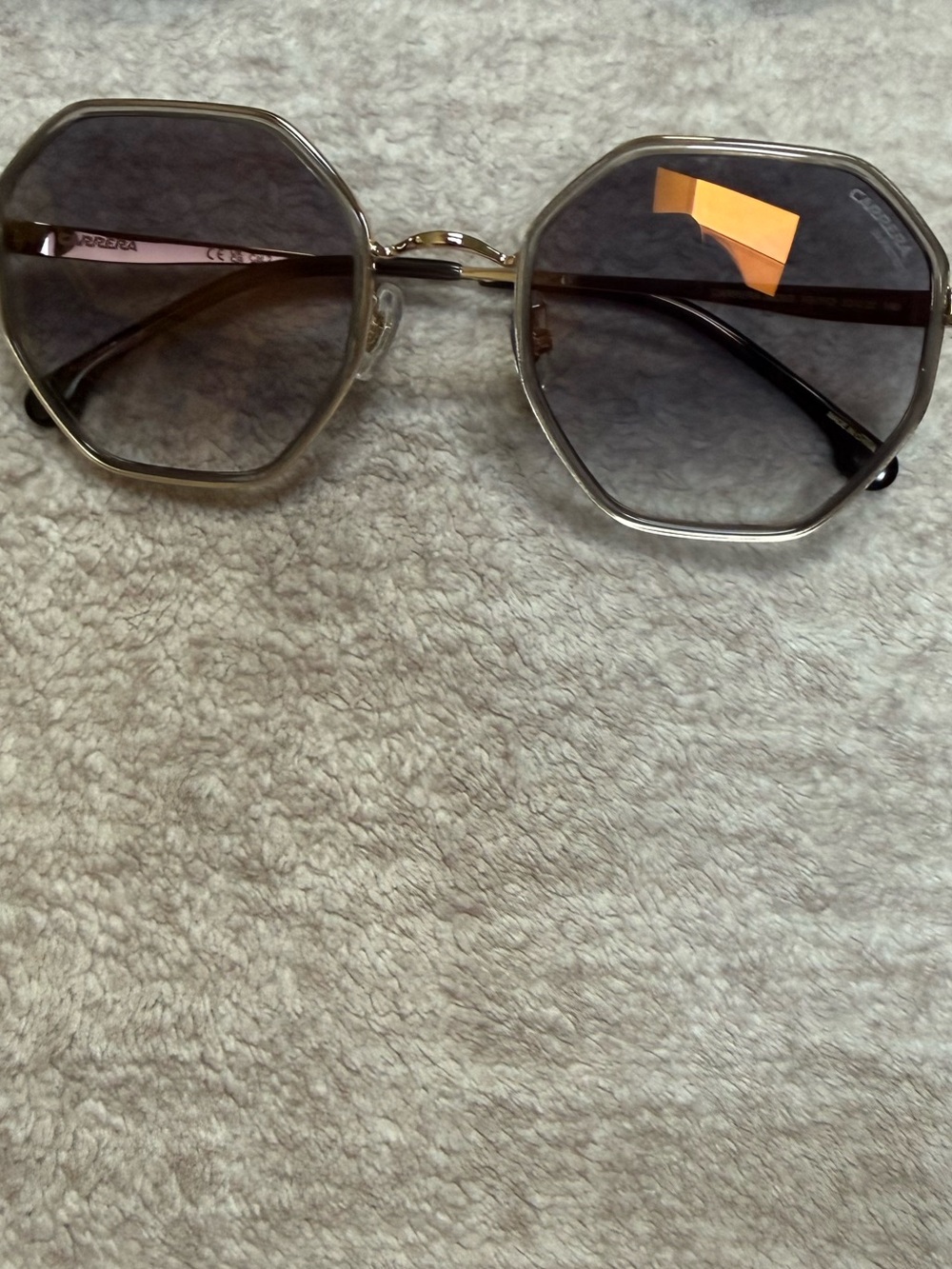 New CARRERA Women's Grey Gold Octagonal Sunglasses 3029/S